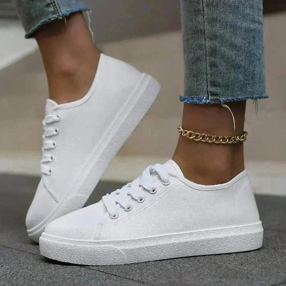 White Sporty Women's Canvas Shoes